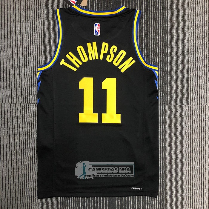 Camiseta Golden State Warriors Klay Thompson NO 11 Ciudad 2021-22 Negro